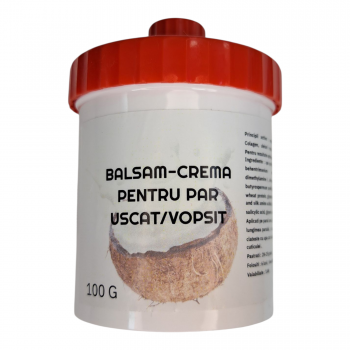 BALSAM-CREMA PENTRU PAR USCAT/VOPSIT cu ulei de Mustar, Colagen, Keratina, Proteine din Matase -100G