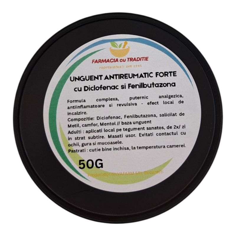 UNGUENT ANTIREUMATIC FORTE cu Diclofenac si Fenilbutazona. 50g
