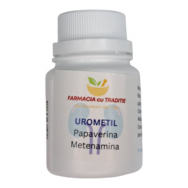 TRATAMENT INFECTII URINARE UROMETIL cu albastru de metil, papaverina si urotropina x10 capsule TRATAMENT INFECTII URINARE UROMETIL cu albastru de metil, papaverina si urotropina x10 capsule
