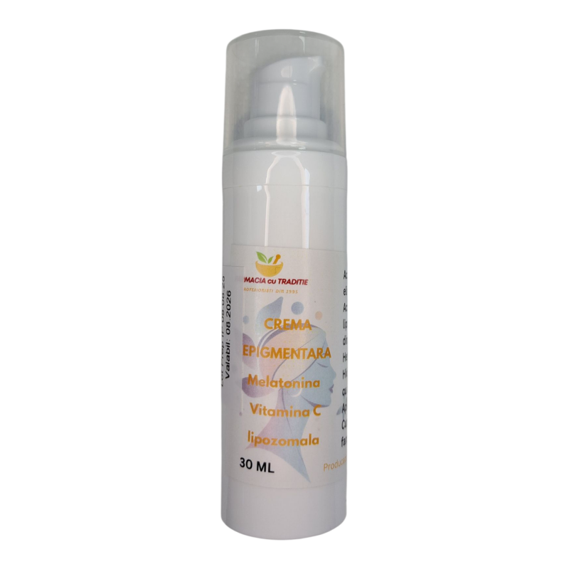 CREMA DEPIGMENTARA ANTIAGING cu Melatonina, Vitamina C lipozomala 40% -30g