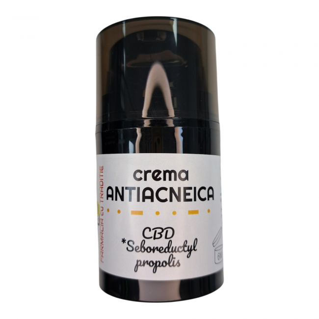 CREMA naturala INGRIJIRE TEN ACNEIC cu CBD, Seboreductyl, Propolis, Neem si Chimen negru -40g CREMA naturala INGRIJIRE TEN ACNEIC cu CBD, Seboreductyl, Propolis, Neem si Chimen negru -40g