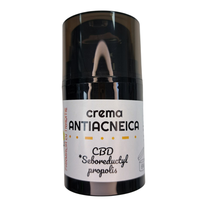 CREMA naturala INGRIJIRE TEN ACNEIC cu CBD, Seboreductyl, Propolis, Neem si Chimen negru -40g