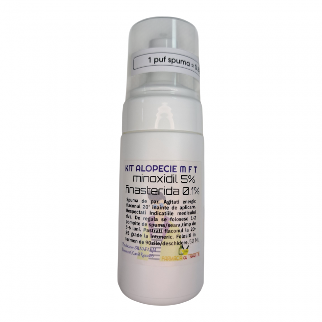 TRATAMENT ALOPECIE cu MINOXIDIL 5% si FINASTERIDA 0.1% SPUMA/SOLUTIE 100ml TRATAMENT ALOPECIE cu MINOXIDIL 5% si FINASTERIDA 0.1% SPUMA/SOLUTIE 100ml