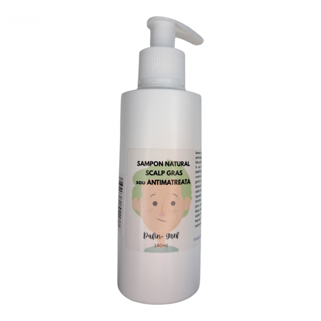 SAMPON NATURAL SCALP GRAS sau ANTIMATREATA cu dafin si grapefruit. FARA SLS -140ml