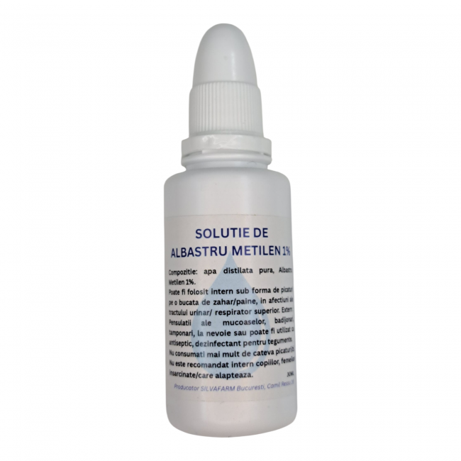 SOLUTIE ALBASTRU DE METILEN 1% 30ML - preparat in farmacie SOLUTIE ALBASTRU DE METILEN 1% 30ML - preparat in farmacie