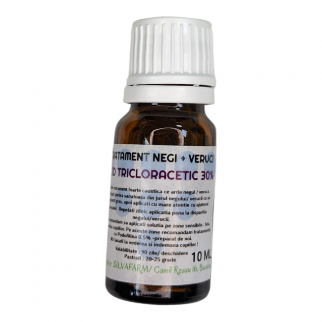 TRATAMENT NEGI SI VERUCI PLANTARI CU ACID TRICLORACETIC. 10ML