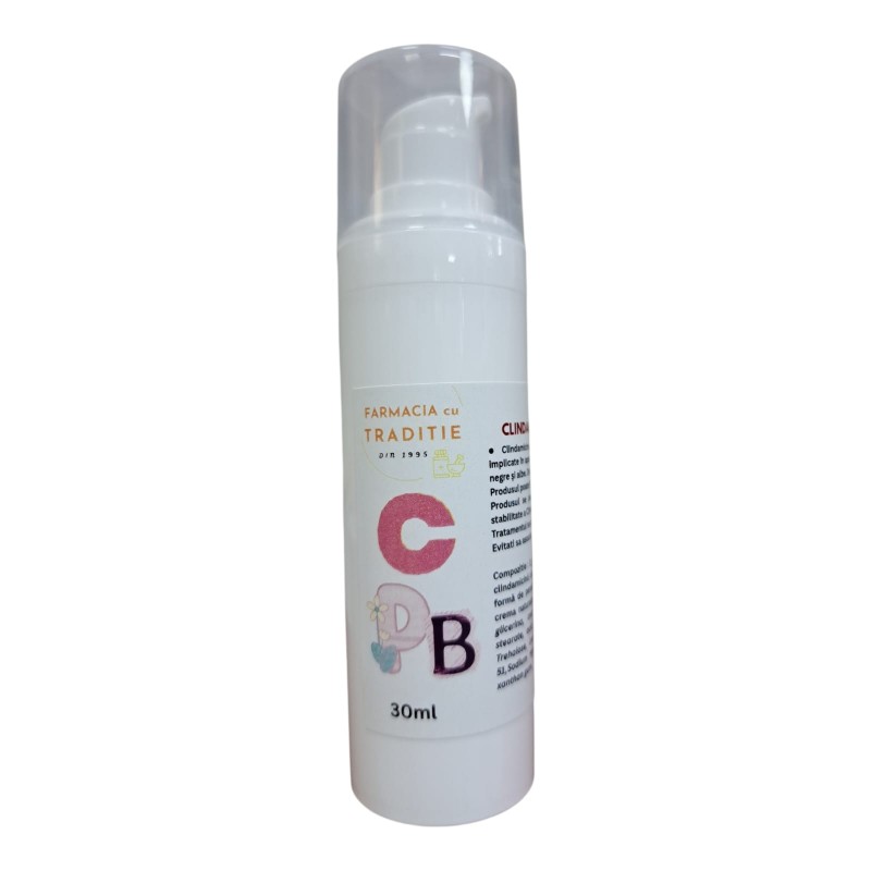 TRATAMENT ACNEE CLINDAMICINA 1% si PEROXID DE BENZOIL 3%, 30g- produs preparat in farmacie