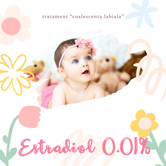 Crema cu ESTRADIOL 0.01% 30ml- tratament Coalescenta Labiala