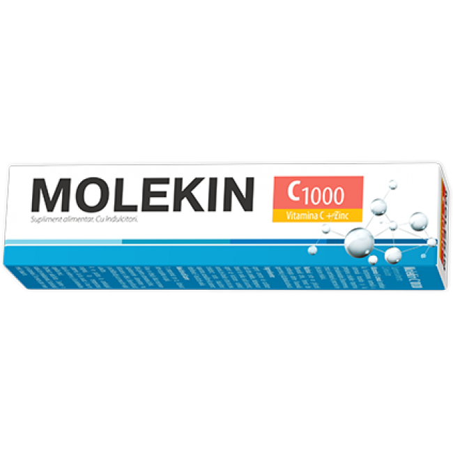 Zdrovit Molekin C 1000 mg + Zinc, 20 comprimate efervescente, Zdrovit (FSH235)