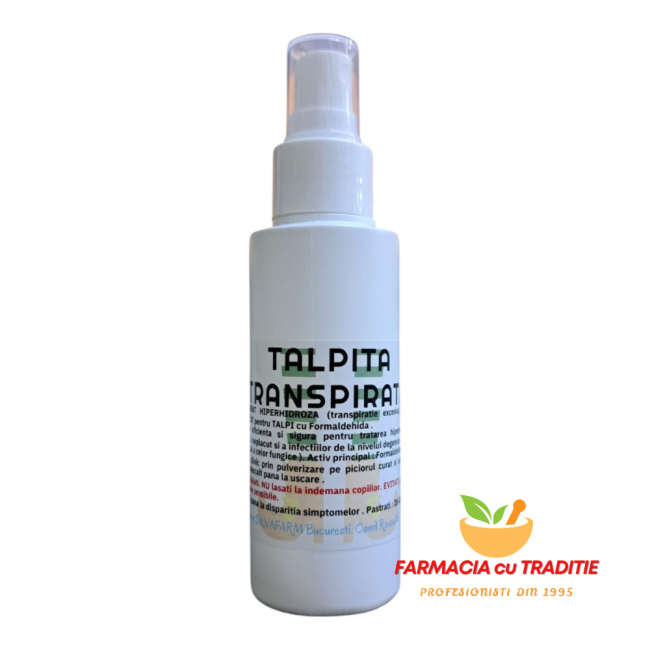 TRATAMENT HIPERHIDROZA (transpiratie excesiva) si MIROS NEPLACUT pentru TALPI cu Formaldehida -100G TRATAMENT HIPERHIDROZA (transpiratie excesiva) si MIROS NEPLACUT pentru TALPI cu Formaldehida -100G