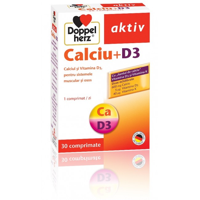 DOPPELHERZ CALCIU+D3 30 comprimate